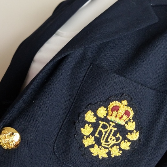 Ralph Lauren Blue Blazer - Vintage - Size 10P - Picture 3 of 8